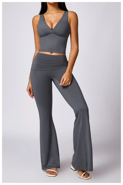 Zori™ Two Piece V Neck LoungeWear Set