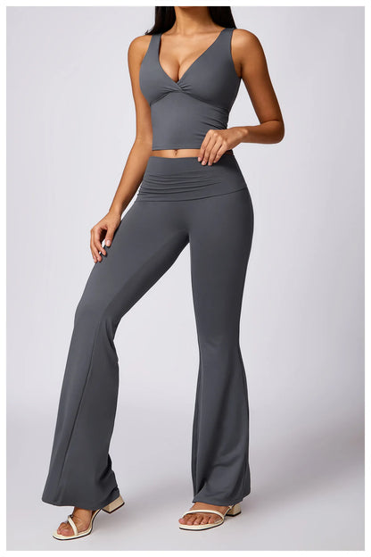 Zori™ Two Piece V Neck LoungeWear Set